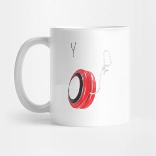 Y for Yoyo alphabet illustration, pencil illustration from my alphabet series Mug